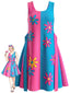 [Vorverkauf] [Übergröße] 60er 2-Wege-Kleid mit Gänseblümchen und Colorblock