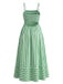 Grünes 50er Midikleid mit Spaghettiträger und Cut-out