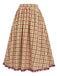 [Pre-Sale] Champagne 1940s Plaid Lace Vintage Dress 4