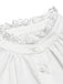 Weiße 50er Bluse mit Patchwork und Puffärmel