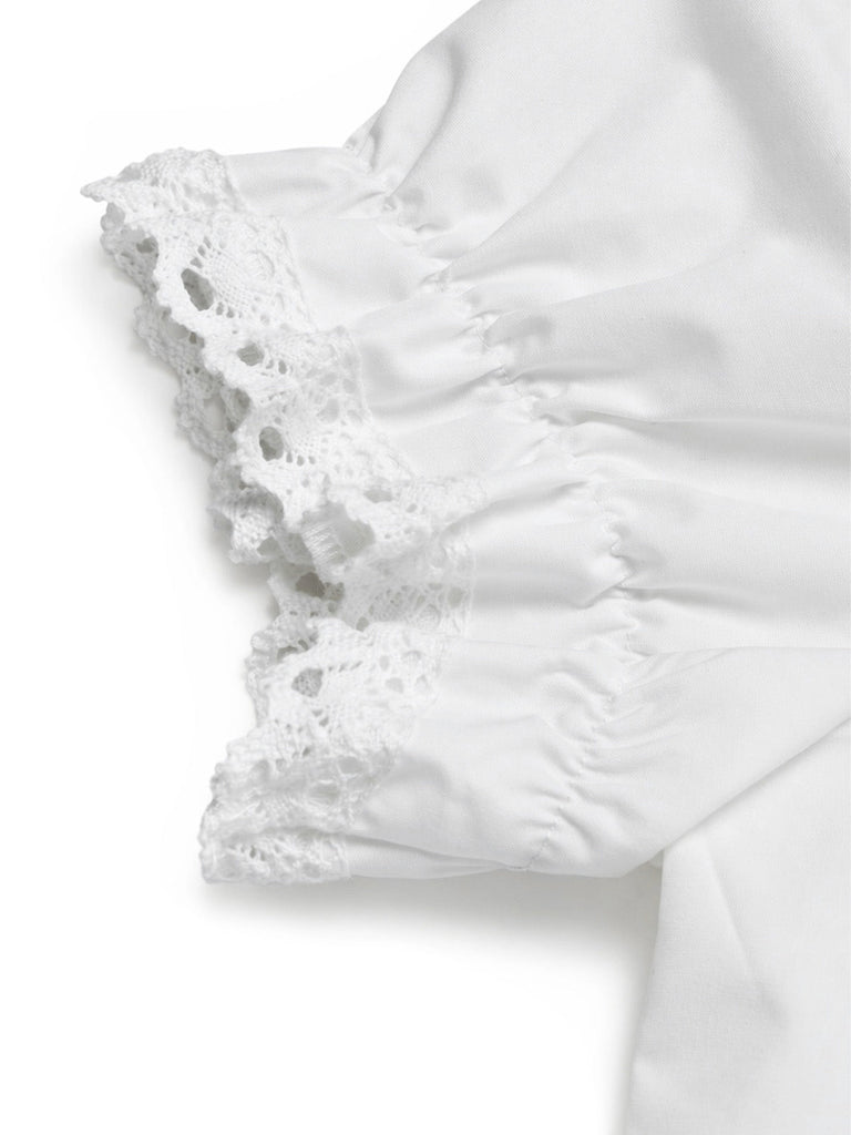 Weißes & Grünes 50er Kleid mit Karo und Spitze