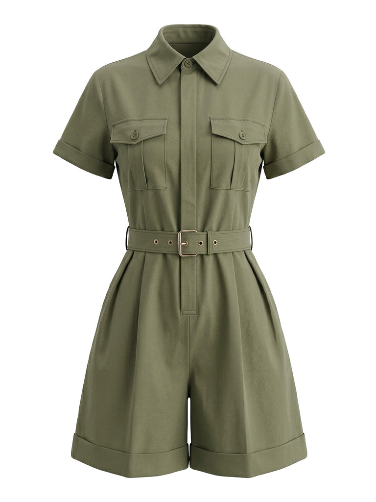 50er Romper mit Reverskragen und Tasche