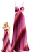 Rosa 80er Boho Plisséekleid mit Neckholder und Ombre