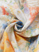 Weißes 40er Kleid mit Blumen-Print und Langarm