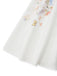 Weißes 40er Kleid mit Blumen-Print und Langarm
