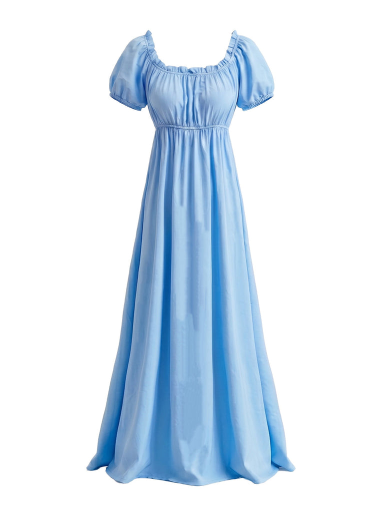 30er Maxikleid mit Puffärmel und Empire-Taille