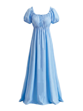 30er Maxikleid mit Puffärmel und Empire-Taille