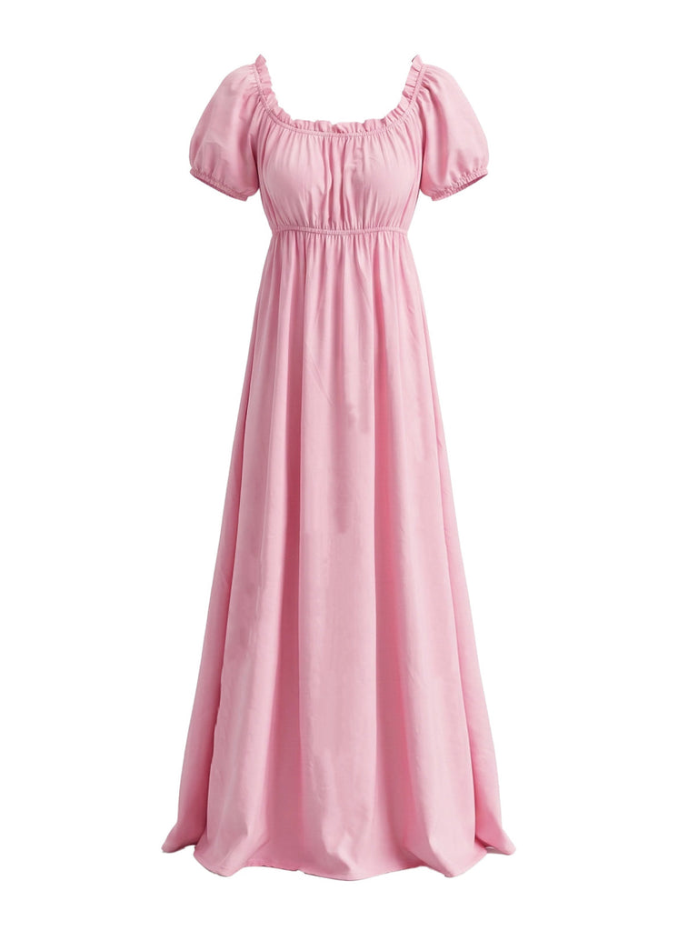 30er Maxikleid mit Puffärmel und Empire-Taille
