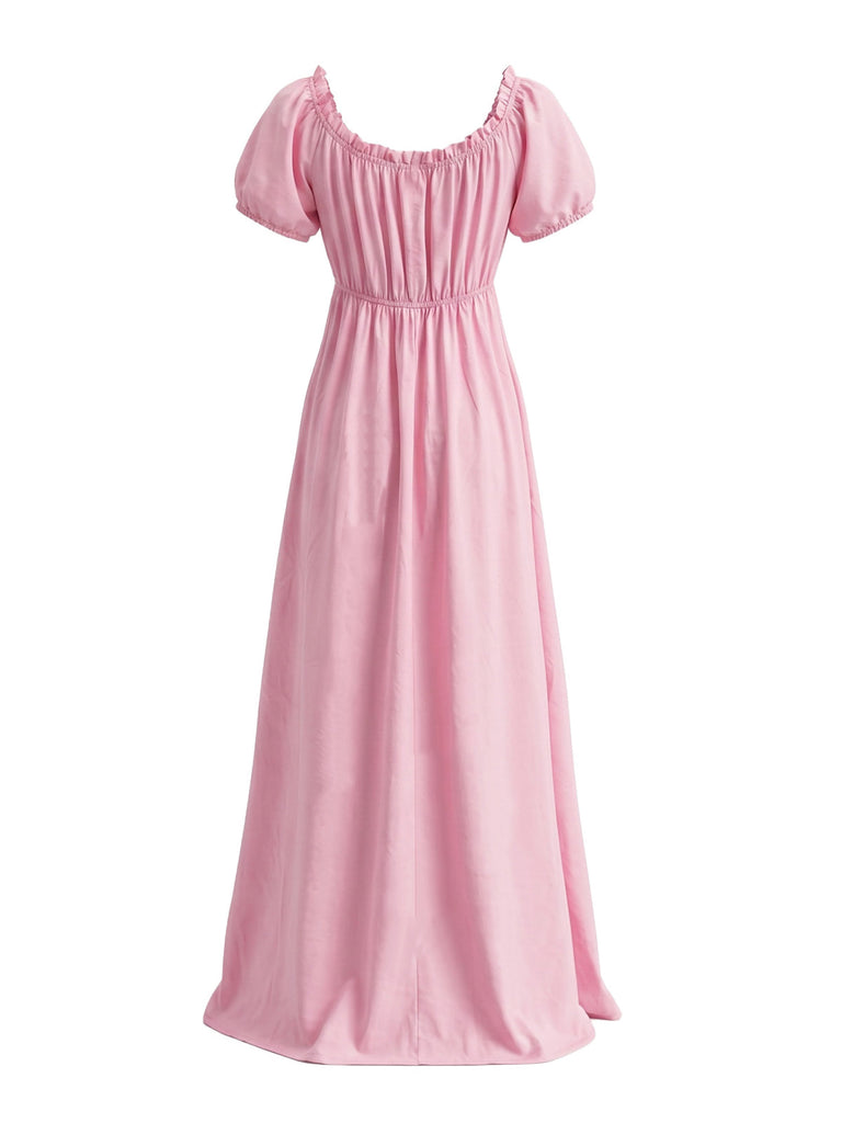30er Maxikleid mit Puffärmel und Empire-Taille