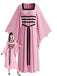 Rosa 80er Gothic-Kleid mit Karree-Ausschnitt und Fledermausärmeln
