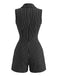 Schwarzer 70er Blazer-Romper mit Nadelstreifen