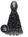 Black 1940s Floral Halter Vintage Dress