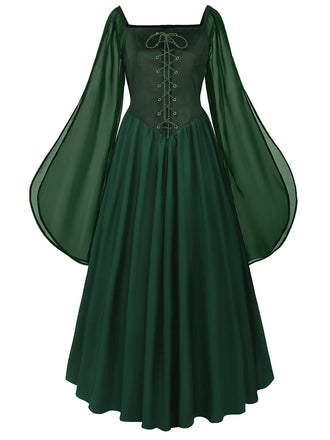 1940s Square Neck Vintage Classic Dress 4