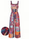 70er Boho Jumpsuit mit Ethno-Blumenprint