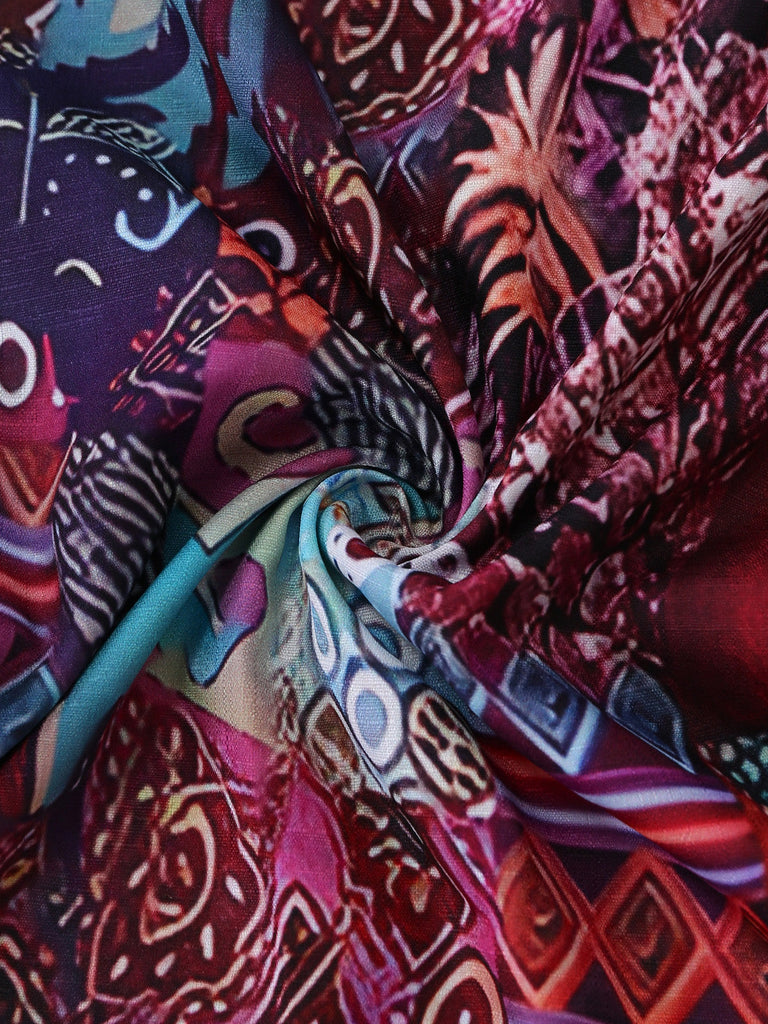 70er Boho Jumpsuit mit Ethno-Blumenprint