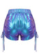 Holografische 60er kurze Hose mit Kordelzug