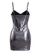 60er Metallic-Minikleid mit Holo-Effekt und Spaghettiträgern