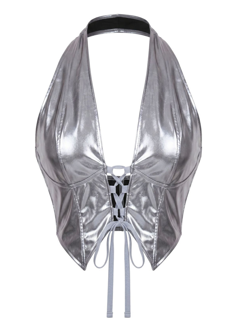 60er mit Neckholder und Crop-Top