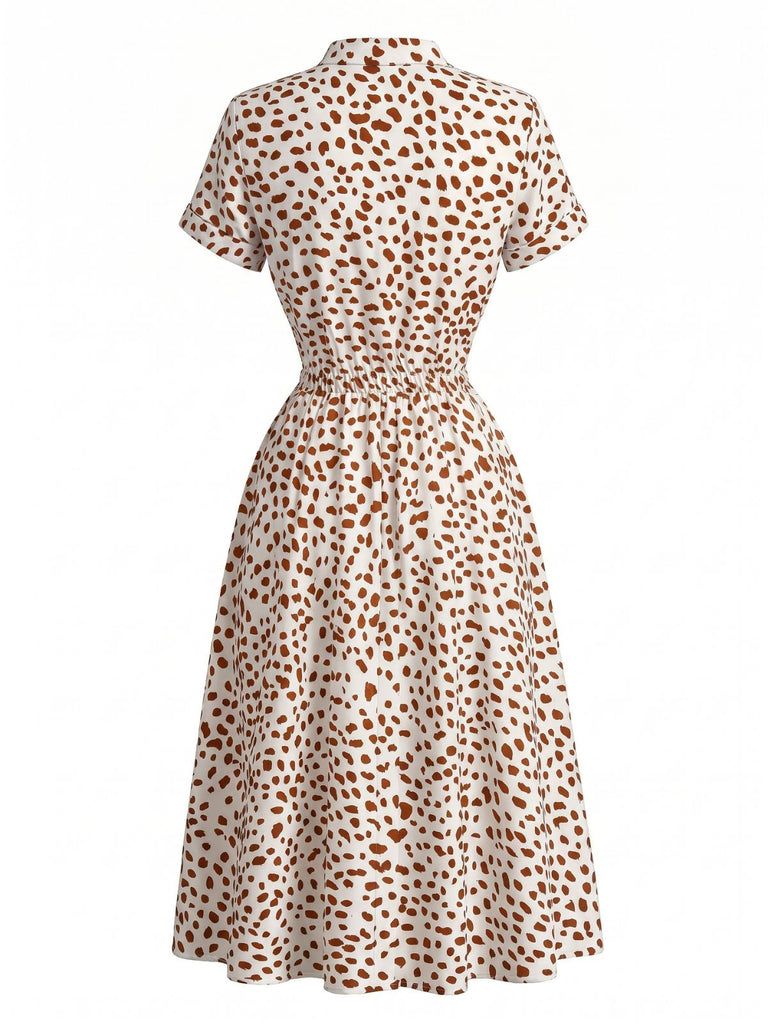 40er Baumwoll-Shirtkleid mit Taillenbinde