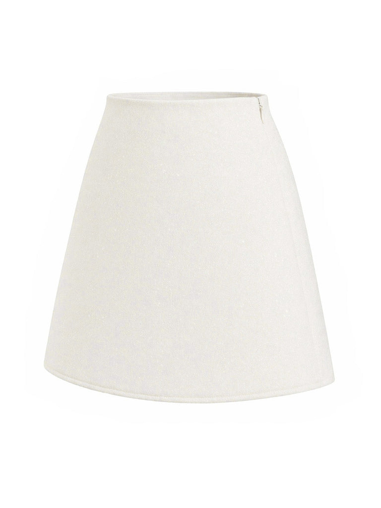 Beige 70er Minirock in A-Linie