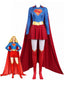 Rotes 60er Supergirl-Cosplay-Kostüm-Set mit Cape