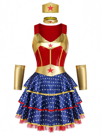 80er Kleid mit Pailletten und gestuft