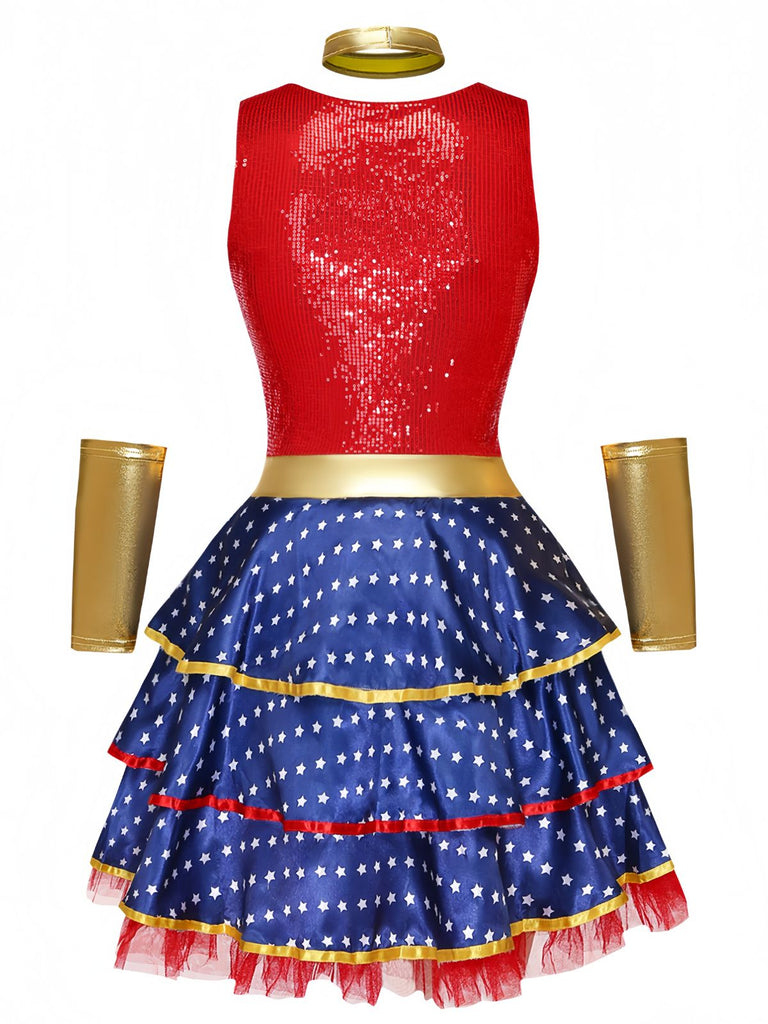 80er Kleid mit Pailletten und gestuft