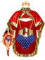 Rotes 80er Superheldinnen-Kostümset mit Body und Cape