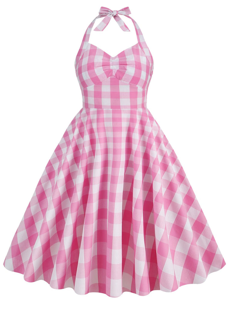 [Übergröße] 50er Midikleid mit Neckholder und Gingham