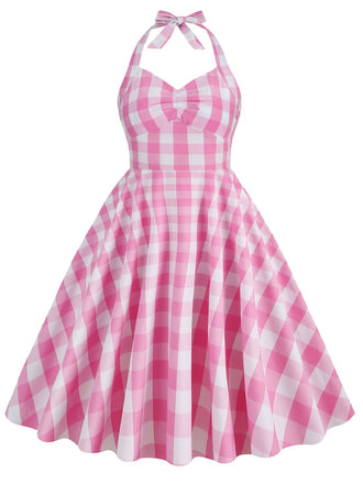 [Übergröße] 50er Midikleid mit Neckholder und Gingham