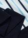 Blaues 50er Set mit Bluse und Streifenrock