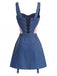 Blau 50er Jeans-Korsett mit Spitze