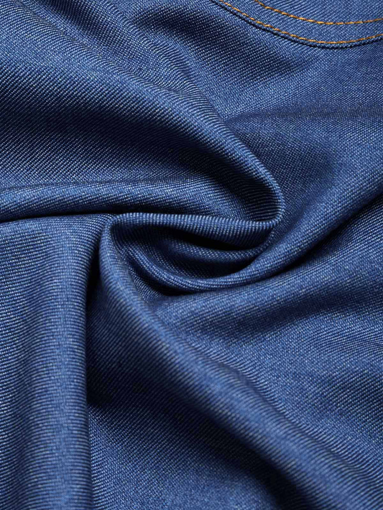 Blau 50er Jeans-Korsett mit Spitze