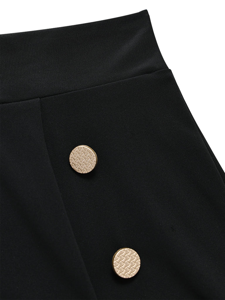 Schwarze 50er kurze Hose mit hoher Taille