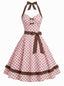 [Vorverkauf] Rosa 50er Kleid mit Polka-Dots und Neckholder
