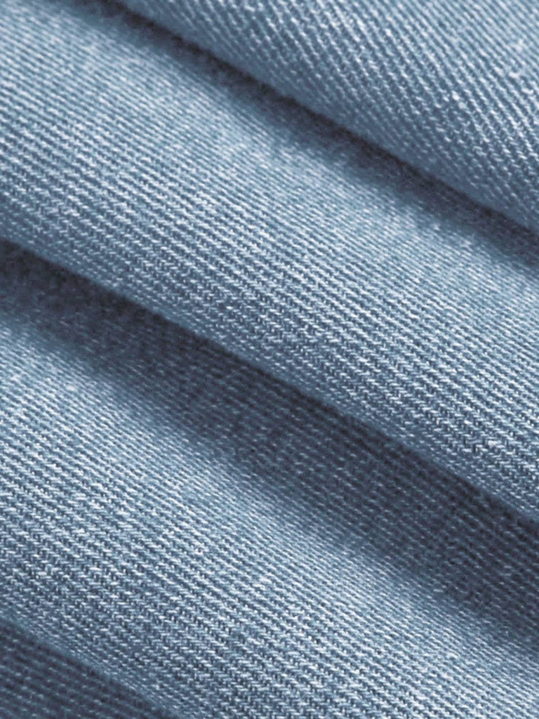 Blaues 50er Denim-Korsettkleid mit Spaghettiträgern