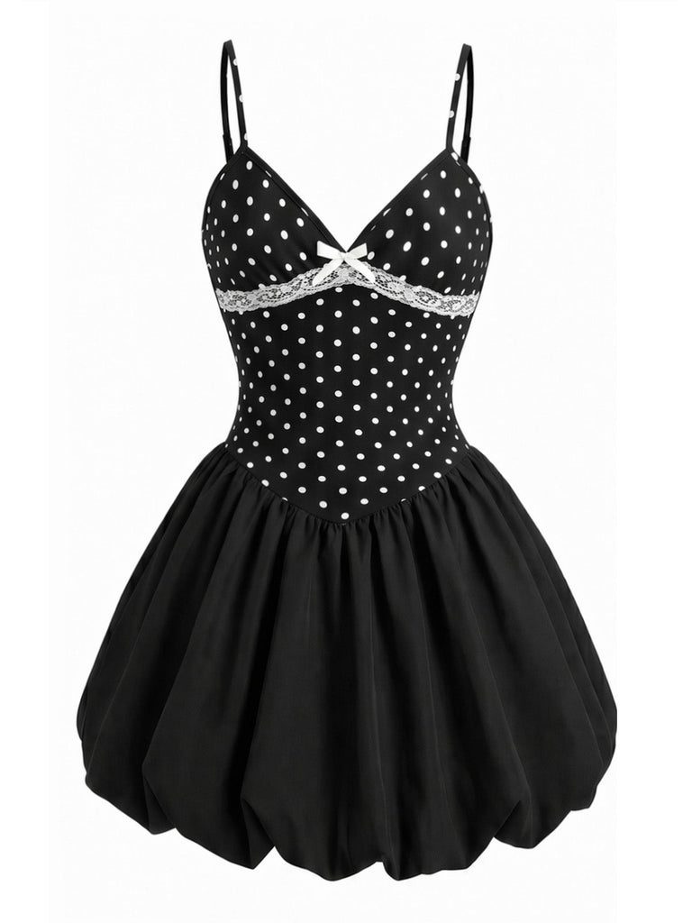 [Pre-Sale] Bbww 1960s Polka Dot V Neck Bow Top 2