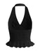 Schwarzes 60er 2PCS Strick-Set mit Rock