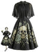 Schwarzes & Rosa 50er Gothic Kleid mit Totenkopf