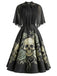 Schwarzes & Rosa 50er Gothic Kleid mit Totenkopf