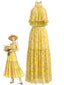 [Vorverkauf] 80er Chiffon-Top & Stufenrock mit Blumen und Volants