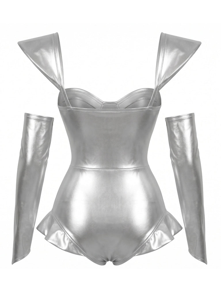 70er Body mit Herz und Metallic