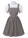 Graues 50er Kleid mit Puffärmel und Gingham