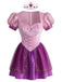 50er besticktes Korsett-Minikleid mit Meshärmeln und Krone