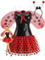 60er Marienkäfer-Kostüm-Set mit Polka-Dots und Flügeln