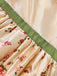 Rotes 40er Kleid mit Puffärmel und Blumen