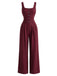 40er Ärmelloses Jumpsuit mit Eckiger Ausschnitt