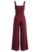 40er Ärmelloses Jumpsuit mit Eckiger Ausschnitt