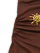 Braunes 80er Kleid mit Neckholder und Sonnenprint