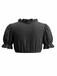 50er Cropped Top mit Rüschenkragen und Puffärmeln